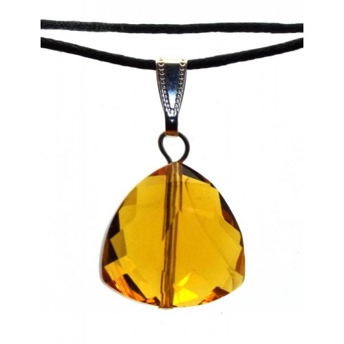 Triangular Golden Sunset Andara Crystal Pendant